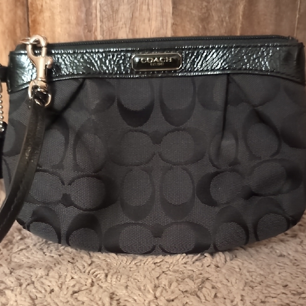 Coach Black Wristlet Bag